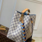 LV NeoNoe Bucket Bag MM Damier Azur Canvas 10.2in/26cm Blue For Women LV N50042