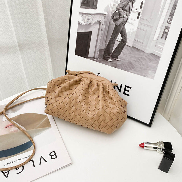 Luxury Ladies Weave Bag Soft Leather Crossbody Bags 2022