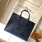 LV Onthego MM Monogram Empreinte Tote Bag Black For Women 35cm LV M45595