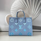 LV OnTheGo MM Monogram Empreinte Summer Blue For By The Pool Collection, Women Handbags, Tote Bags 13.8in/35cm LV M45718