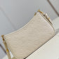 LV Easy Pouch On Strap Monogram Empreinte Crème White For Spring, Women’s Handbags, Shoulder Bags 7.5in/19cm LV M81066