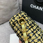 ChanelMini Yellow Tweed Flap Bag For Women 20cm/7.5in