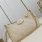 LV Easy Pouch On Strap Monogram Empreinte Crème White For Spring, Women’s Handbags, Shoulder Bags 7.5in/19cm LV M81066