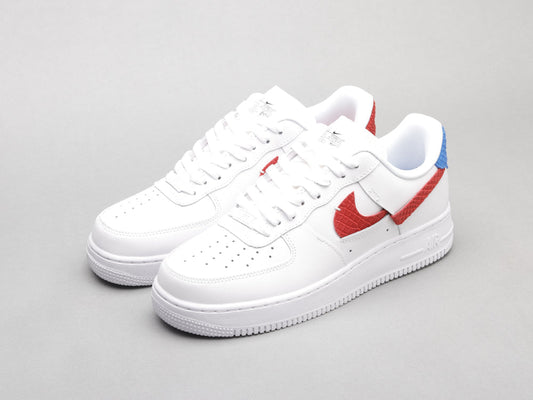 BL - AF1 White red blue snake pattern