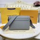LV New Flap Messenger Bag Taiga Grey For Men, Bags, Shoulder And Crossbody Bags 11.1in/28.3cm LV