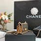 Chanel Evening Flap Small Gold Bag For Women 12cm/4.5in