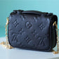 LV Micro Metis Monogram Empreinte Black For Women, Women’s Handbags, Shoulder And Crossbody Bags 5.5in/14cm LV 