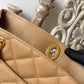 ChanelVintage Beige Large Quilted Caviar Tote Bag For Women 28cm/11in