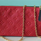 LV Double Zip Pochette Monogram Empreinte Black/Red For Women,  Shoulder and Crossbody Bags 7.9in/20cm LV