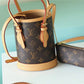 LV Nano Bucket Bag Monogram Canvas Brown For Women Brown 6.7in/17cm LV 