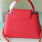 LV Capucines MM Taurillon Red For Women, Women’s Bags, Shoulder And Crossbody Bags 12.4in/31.5cm LV 