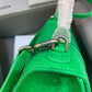 Balen Hourglass Small Handbag In Bright Green, For Women,  Bags 9in/23cm