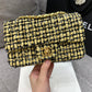 ChanelMini Yellow Tweed Flap Bag For Women 20cm/7.5in
