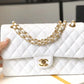 Chanel Classic Medium Flapbag Golden Hardware White 10in/25.5cm