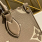 LV OnTheGo PM Tote Bag Monogram Empreinte Beige/Cream For Women, Women’s Handbags, Shoulder And Crossbody Bags 9.8in/25cm LV M45779