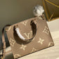 LV OnTheGo PM Tote Bag Monogram Empreinte Beige/Cream For Women, Women’s Handbags, Shoulder And Crossbody Bags 9.8in/25cm LV M45779