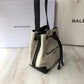 Balen Navy Cabas Linen Crossbody Bag In White, For Women,  Bags 9.8in/25cm