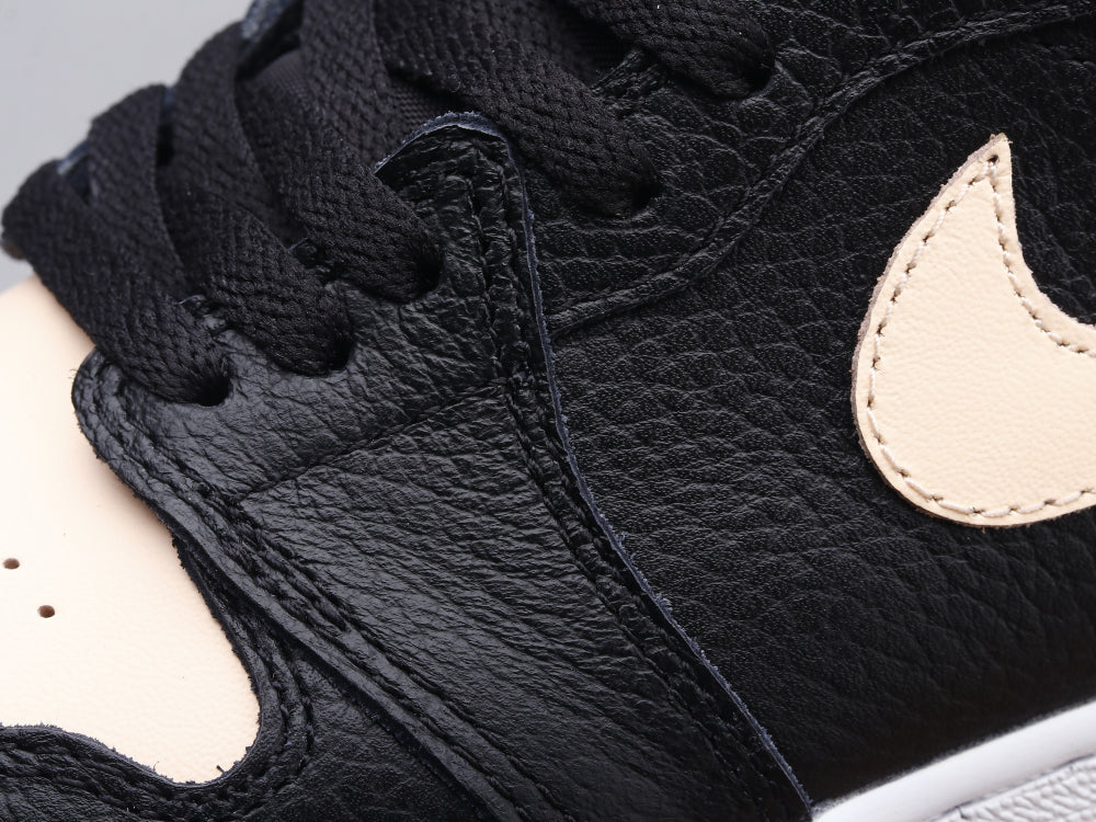 BL - AJ1 black pink toe women's shoes