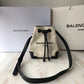 Balen Navy Cabas Linen Crossbody Bag In White, For Women,  Bags 9.8in/25cm