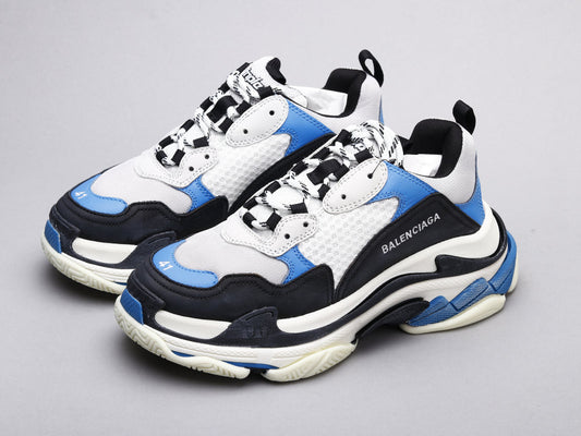 BL - Bla Triple S Black And White Blue Sneaker