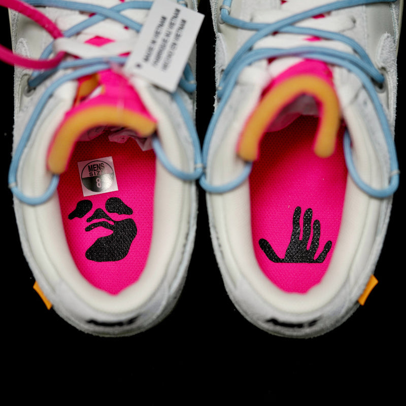 BL - OW x Dunk (NO.38) light blue shoelace pink buckle