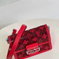 LV Limited Dauphine MM Bags By Nicolas Ghesquière With Monogram Lace Red For Women 25cm LV