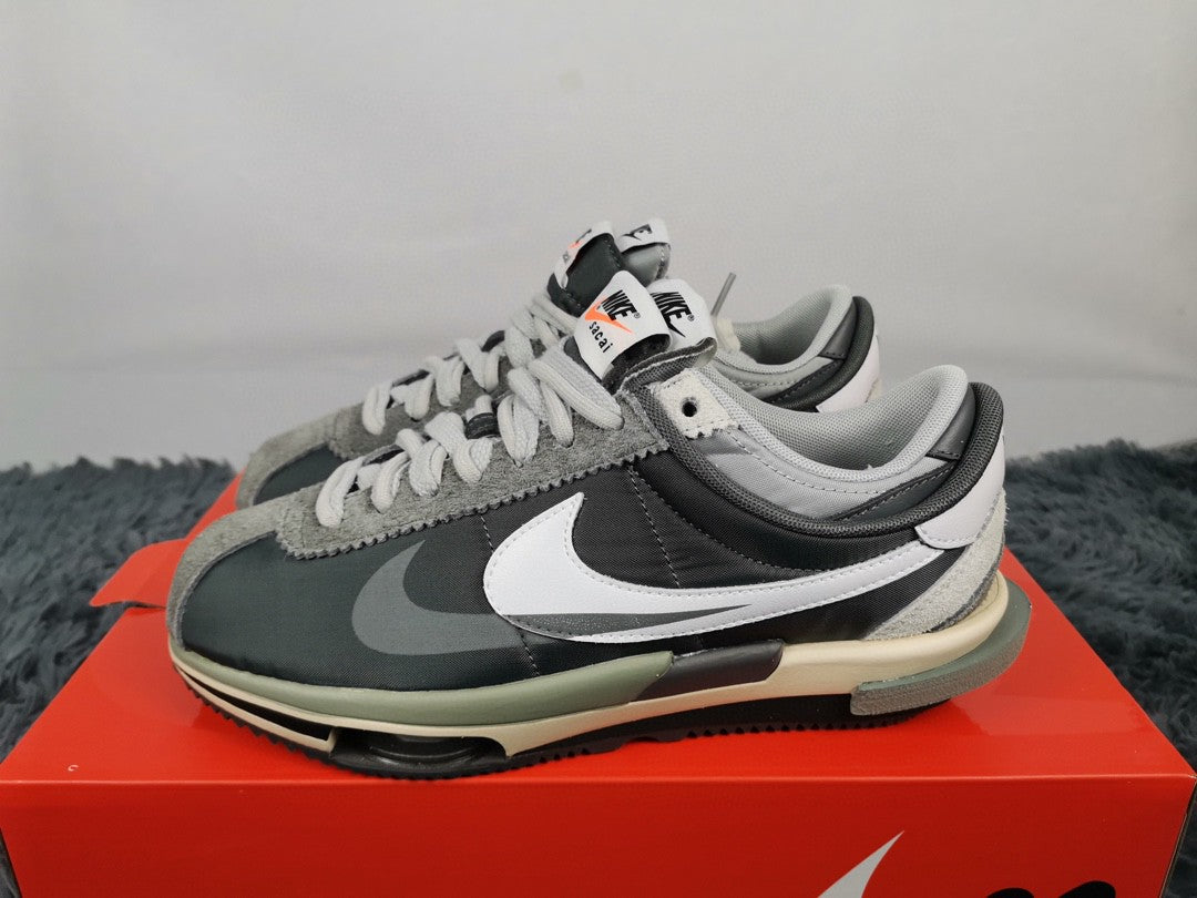 NIKE X SACAI Zoom Cortez 4.0 Black Dark Grey For Men DQ0581-001