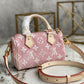LV Nano Speedy Monogram Jacquard Denim Pink For Women, WoBags 6.3in/16cm LV M81213