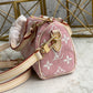 LV Nano Speedy Monogram Jacquard Denim Pink For Women, WoBags 6.3in/16cm LV M81213