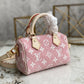 LV Nano Speedy Monogram Jacquard Denim Pink For Women, WoBags 6.3in/16cm LV M81213