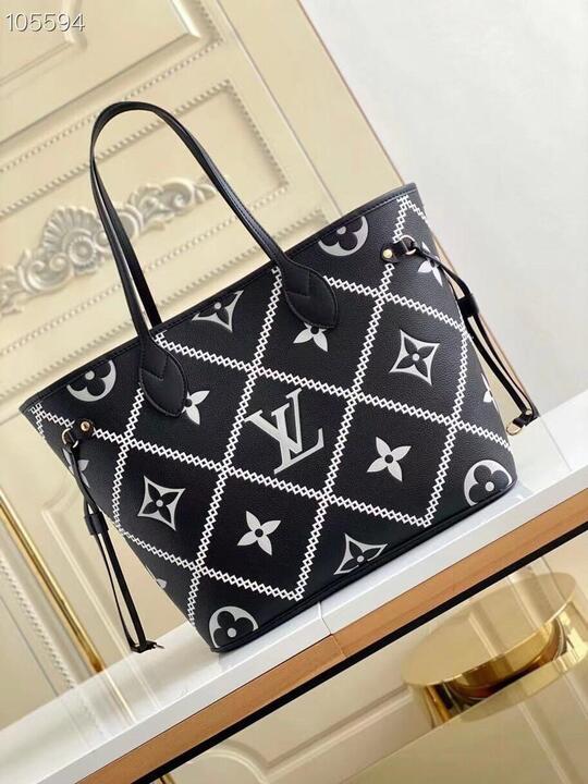 LV Neverfull MM Monogram Empreinte Black For Women,  Tote Bags 12.2in/31cm LV M46040