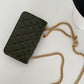 ChanelWallet With Strap Dark Green For Women, Women&#8217;s Bags 6.7in/17cm