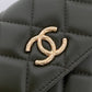 ChanelWallet With Strap Dark Green For Women, Women&#8217;s Bags 6.7in/17cm